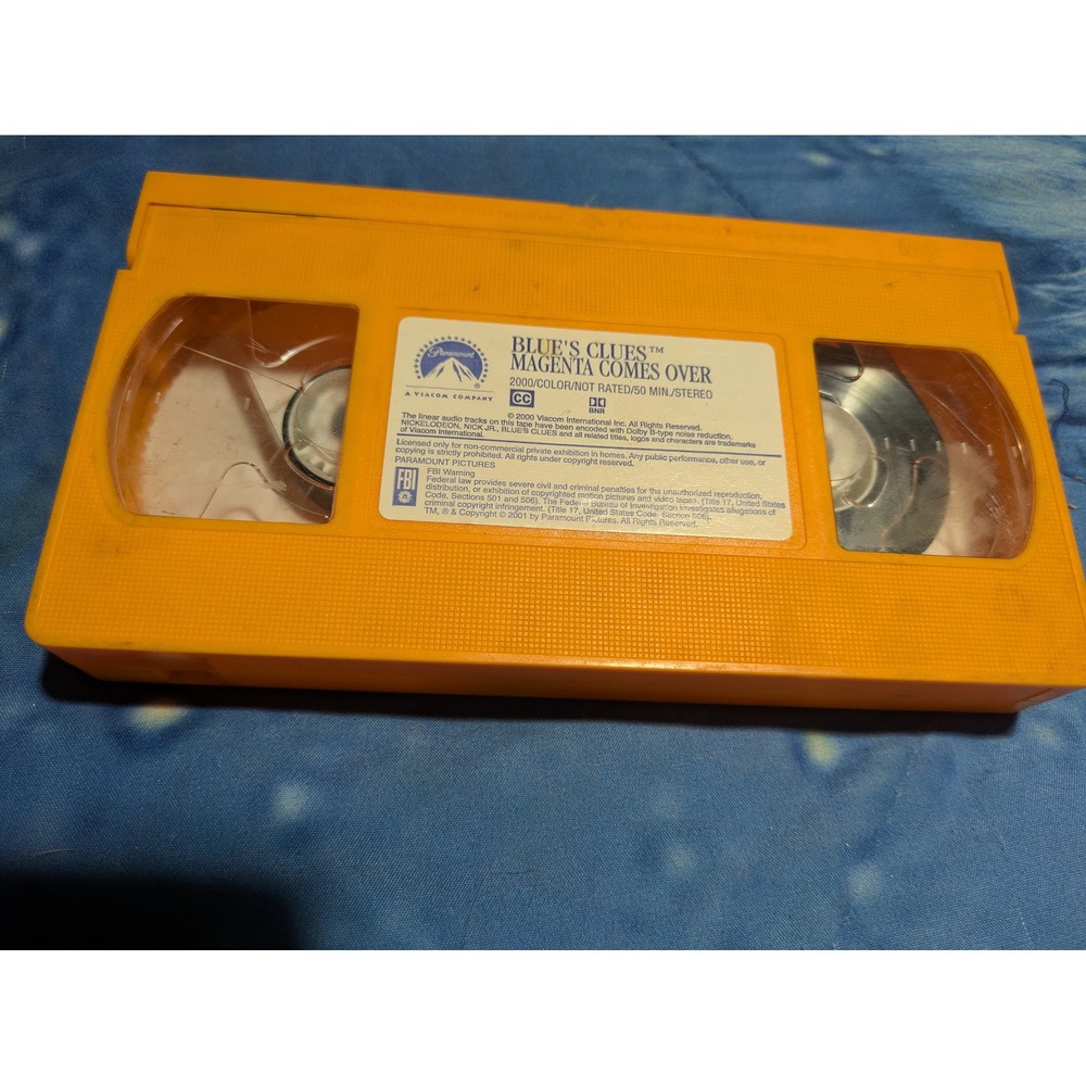 Blues Clues Magenta Comes Over VHS Orange Tape Nickelodeon Paramount 2000